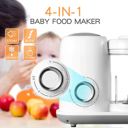 AMZBABYCHEF Baby Food Maker, 4 in 1 Baby Food Processor and Steamer, Puree Blender, Multifunctional Baby Puree Maker, Dishwasher Safe (Green)