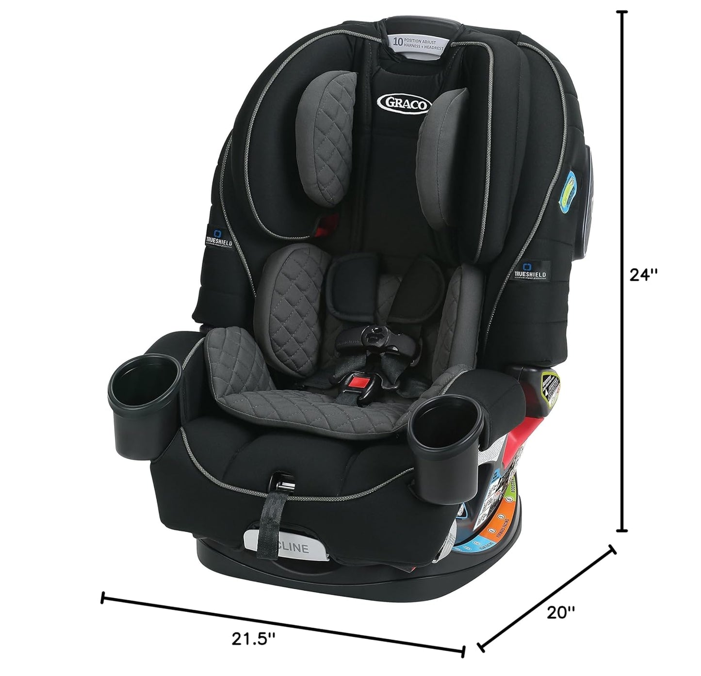 Graco® 4Ever DLX 4 in 1 Car Seat | Infant to Toddler Car Seat, Maven, Adaptable for 10 Years of Use, Size: 20x21.5x24 Inch