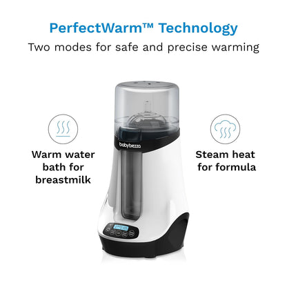 Baby Brezza Smart Baby Bottle Warmer, Breastmilk Warmer + Defroster – Free App - Different Temperatures for Breastmilk + Formula - Universal Fit for All Bottles + Milk Bags - Calentador de Biberones