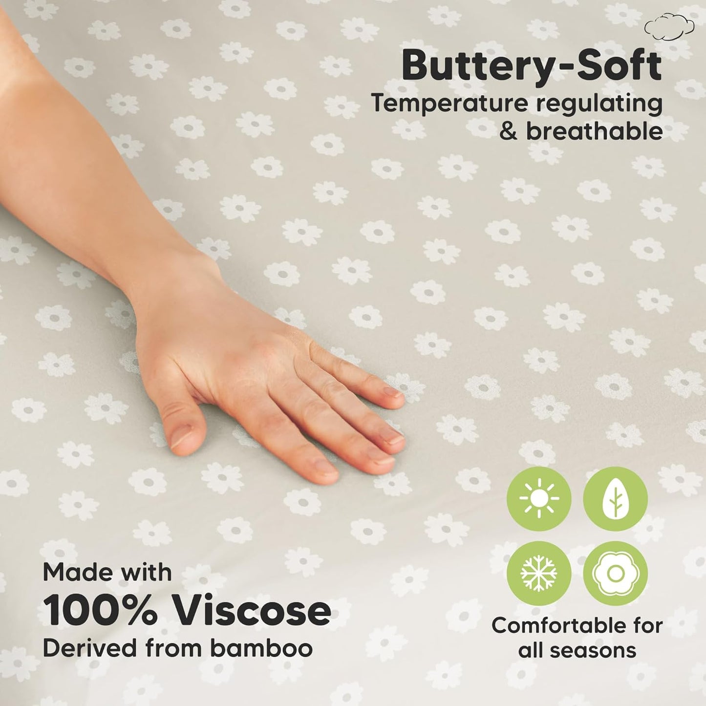 2-Pack Waterproof Pack and Play Sheets, Mini Crib Sheets Fitted for Boy, Girl - 38 x 26 Viscose from Bamboo Pack N Play Mattress Sheets for Graco, Toddler Playard Baby Crib Sheets Neutral (Blue Flax) - Colors A