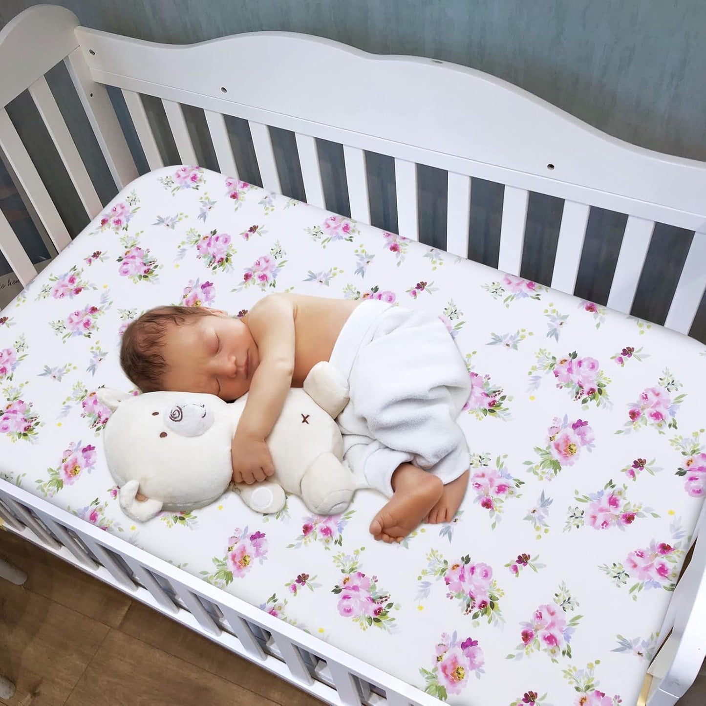Pack and Play Sheets, 2 Pack Mini Crib Sheets, Stretchy Playard Fitted Sheet, Compatible with Graco Pack n Play, Soft and Breathable Material, Planet & Flower