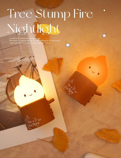 3pcs Cozy Campfire Nightlight Kits, Soothing Nature Sounds, White Noise Night Light for Baby Adult, Rechargeable, Cute Flame Lamp, Best Gift for Kids Bedrooms Camping Trips
