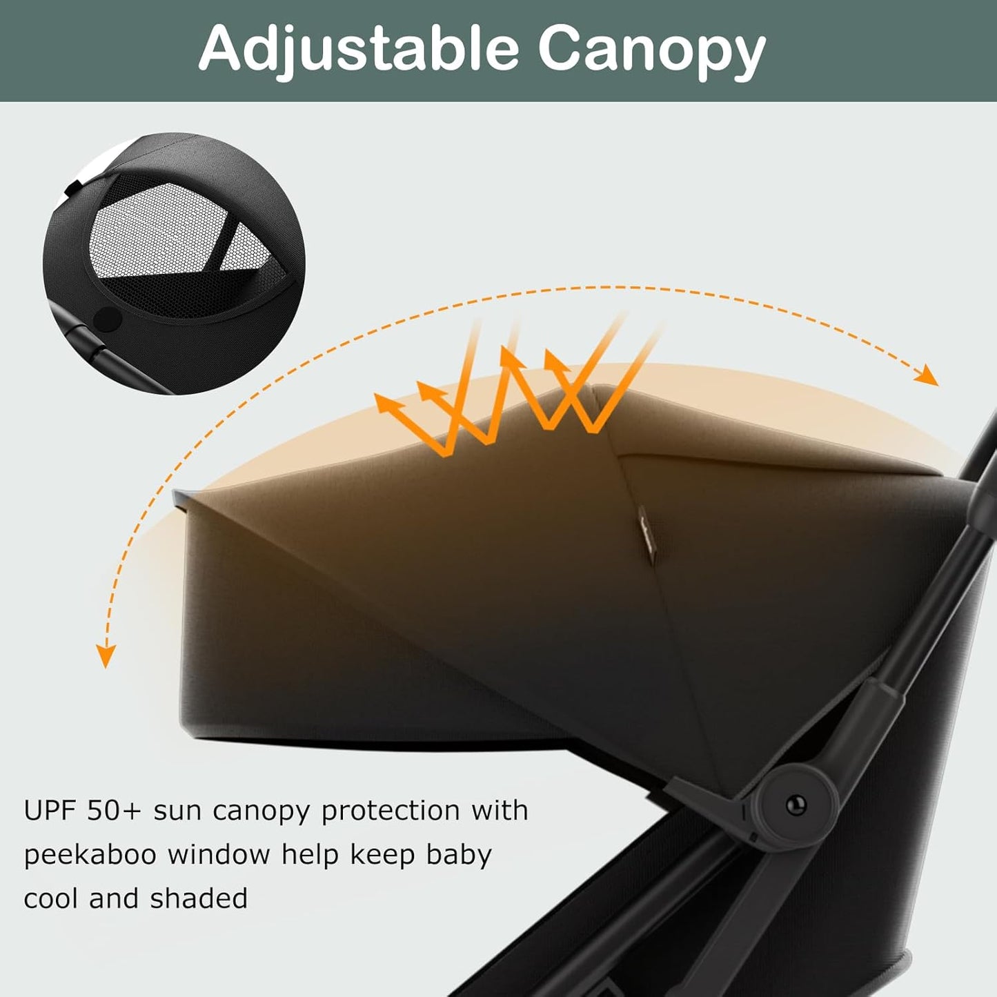 INFANS Ultra-Compact Fold Airplane Ready Travel Stroller, One-Hand Gravity Fold Near Flat Recline Seat, Foldable Toddler Stroller for Infant 6-36 Month