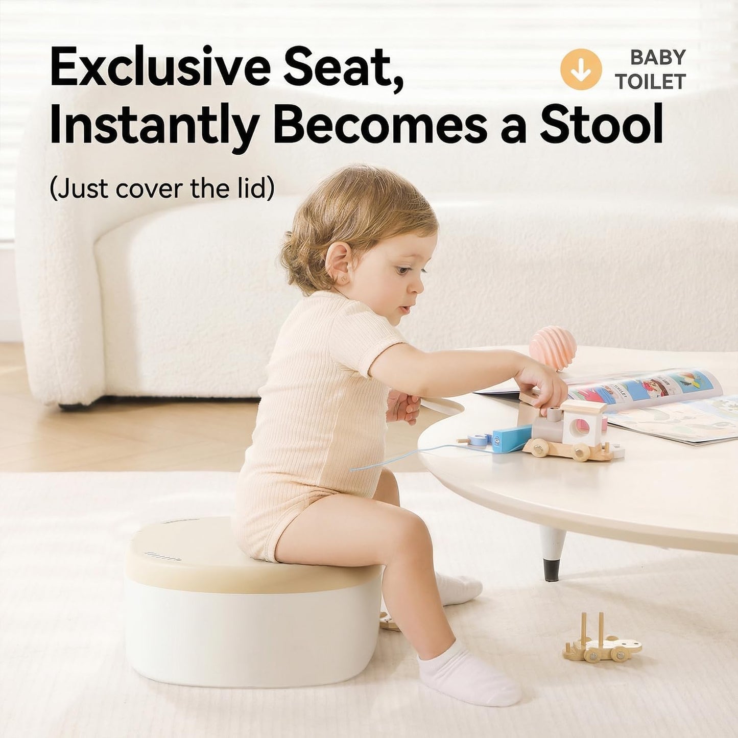 Toddler Toilet Potty Chair for Toddlers 1-7, Kids Potty Training Seat, 3-in-1 Potty Chair for kids Portable Removable Seat with Sturdy Step Stool, Standalone Potty Chair for Toddlers