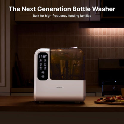 Momcozy DeepClean Bottle Washer, 8 Bottles Large Capacity, Precision Cleaning for Pump Parts and Feeding Accessories, Self Cleaning Auto All in One Baby Bottle Washer, Sterilizer & Dryer