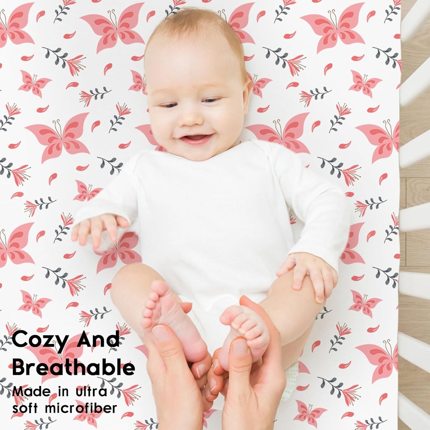 Yoofoss Pack and Play Sheets Fitted, Mini Crib Sheets 2-Pack for Pack N Play Mattress, Stretchy Playard Sheet, Soft and Breathable Green+Giraff