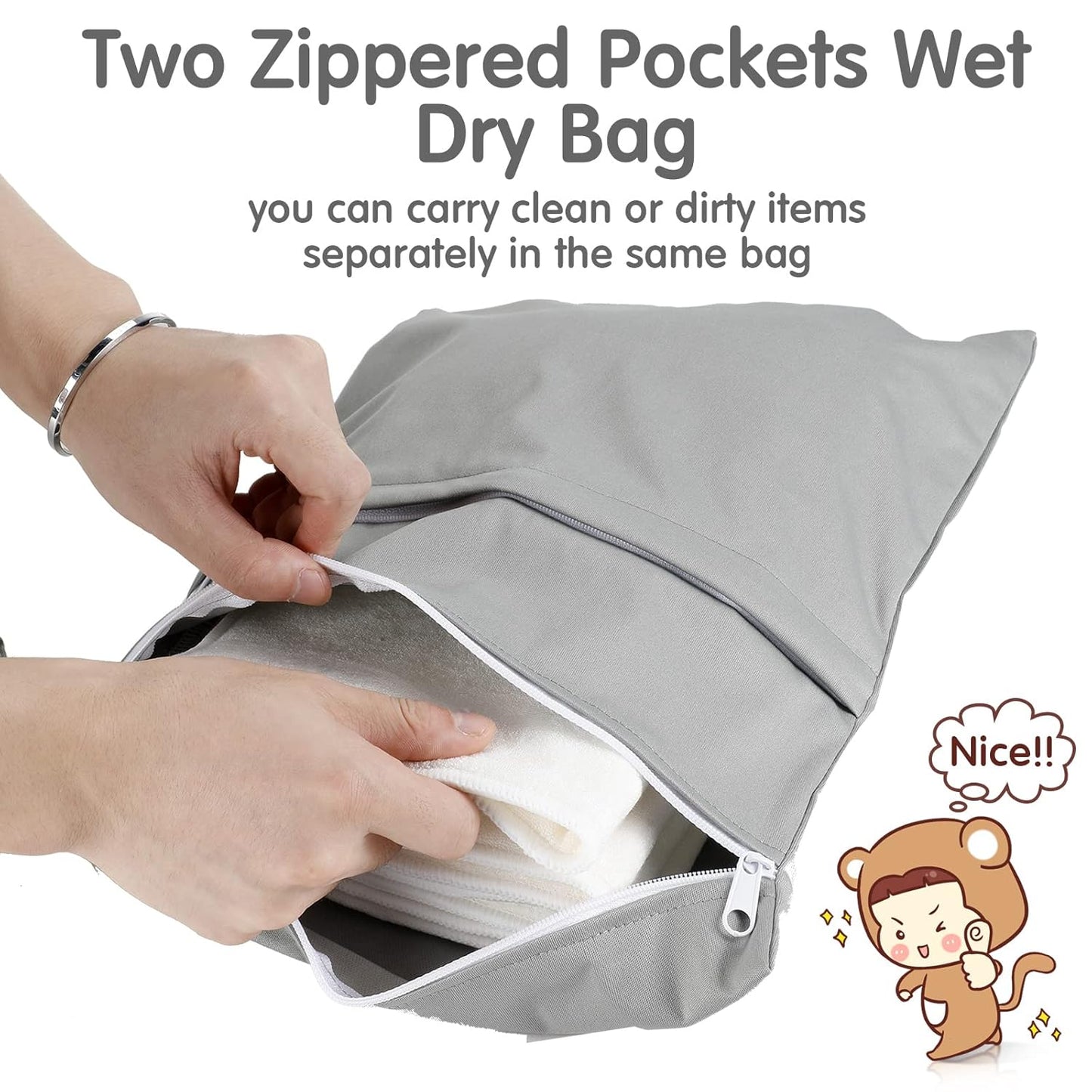 24 Pack Cloth Diaper Inserts Reusable Newborn 3 Layer Absorbent Breathable Cloth Diaper Inserts Overnight Microfiber Nappy Liners with an Extra Bag