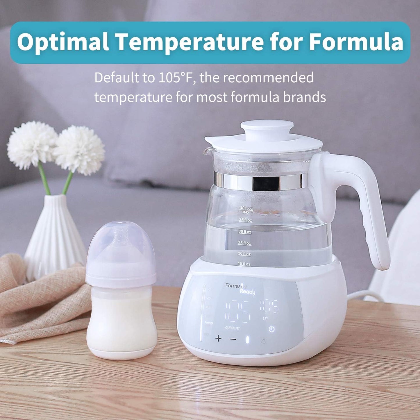 Temperature Control Water Kettle (White)