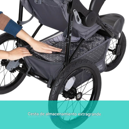 Baby Trend Expedition® Zero Flat Jogger with LED Lights, Dash Grey