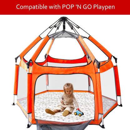 Octagon Playpen Mat Grey, Non Slip 8 Panel Playpen Mattress Mat Fits Regalo Extra Large Play Yard and hiccapop XL 69" Baby Playpen, Grey Star Octagon Playard Pad