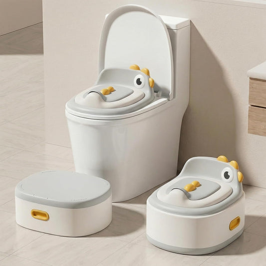 Toddler Toilet Potty Chair for Toddlers 1-7, Kids Potty Training Seat, 3-in-1 Potty Chair for kids Portable Removable Seat with Sturdy Step Stool, Standalone Potty Chair for Toddlers