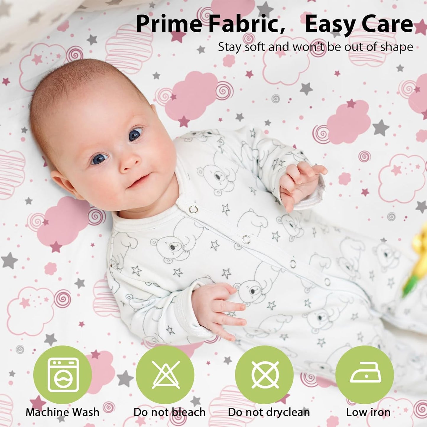 Baby Bedside Bassinet Sheets Girl, 33”x20” Compatible with Baby Delight Dream On Me & Most Rectangle Bedside Sleeper Bassinet Mattress, Super Soft Microfiber Pink Butterfly Flower