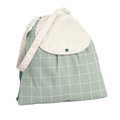 Esembly Day Bag – Reusable Wet and Dry Bag Made From Recycled Fabric With Dual Waterproof Compartments for Cloth Diapers, Swimsuits, Toiletries, and Snacks - Verdant Gingham