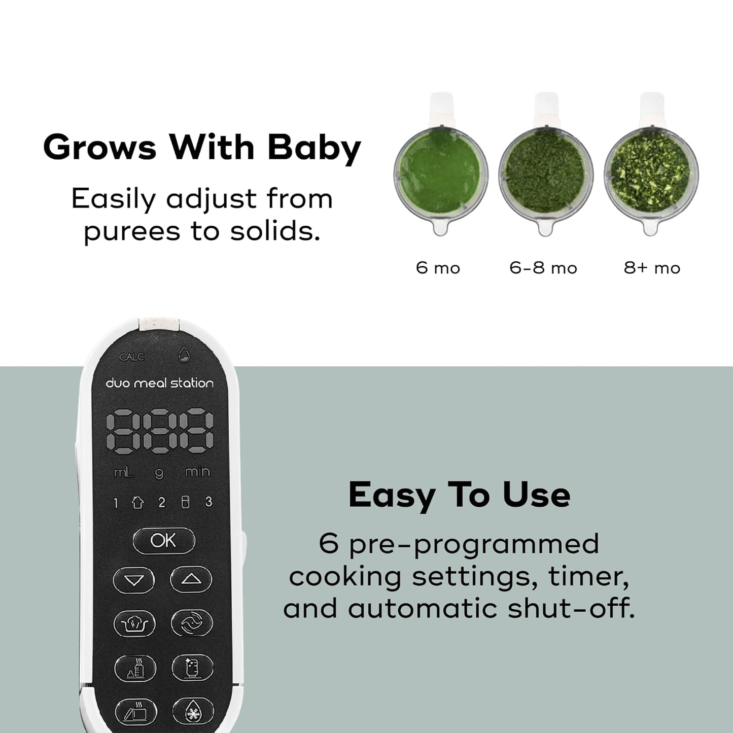 Babymoov Duo Meal Station 6-in-1: Multi-Speed Baby Food Maker, Steamer & Puree Blender, Baby Food Processor that Warms & Defrosts, Bottle Sterilizer (Nutritionist Approved), Mineral Beige