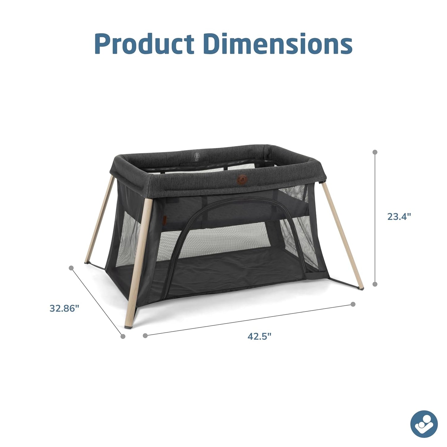Maxi-Cosi Calao Travel Playard, Infant Bassinet, Toddler Playpen, Portable, Lightweight, Foldable, Easy Setup, with Carry Bag, Breathable Mesh, Truffle