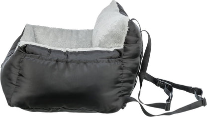 Trixie Convertible Lite Dog Car Seat 19.7 x 14.6 x 15.7 in – Cozy Booster with Safety Tether, Seat-Belt Straps & Side Pockets – Raised Travel Bed with Washable Cushion