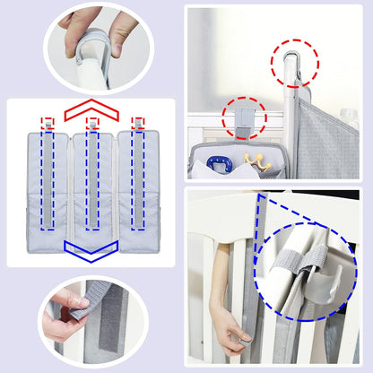 Orzbow 3-in-1 Hanging Diaper Caddy Organizer for Changing Table, Nursery Organization and Diaper Stacker for Crib Wall, Removable Diaper Organizer for Baby Girl Essentials, Pink