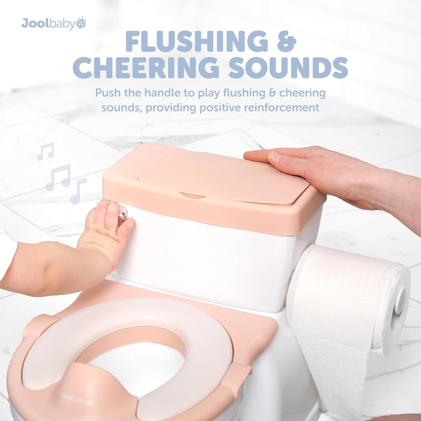 Real Feel 2-in-1 Potty with Wipes Storage, Flushing Sounds & Disposable Liners - Realistic Toilet - Easy to Clean & Assemble - Jool Baby (Gray)