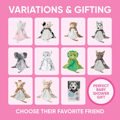 Love By Emi 4 in 1 Baby Lullaby Sleep Soother Toy - Stuffed Animal Sound Machine & Pacifier Holder | Heartbeat White Noise & Music | Plush White Tiger Lovey Sleep Aid Security Blanket (0-3 Years)
