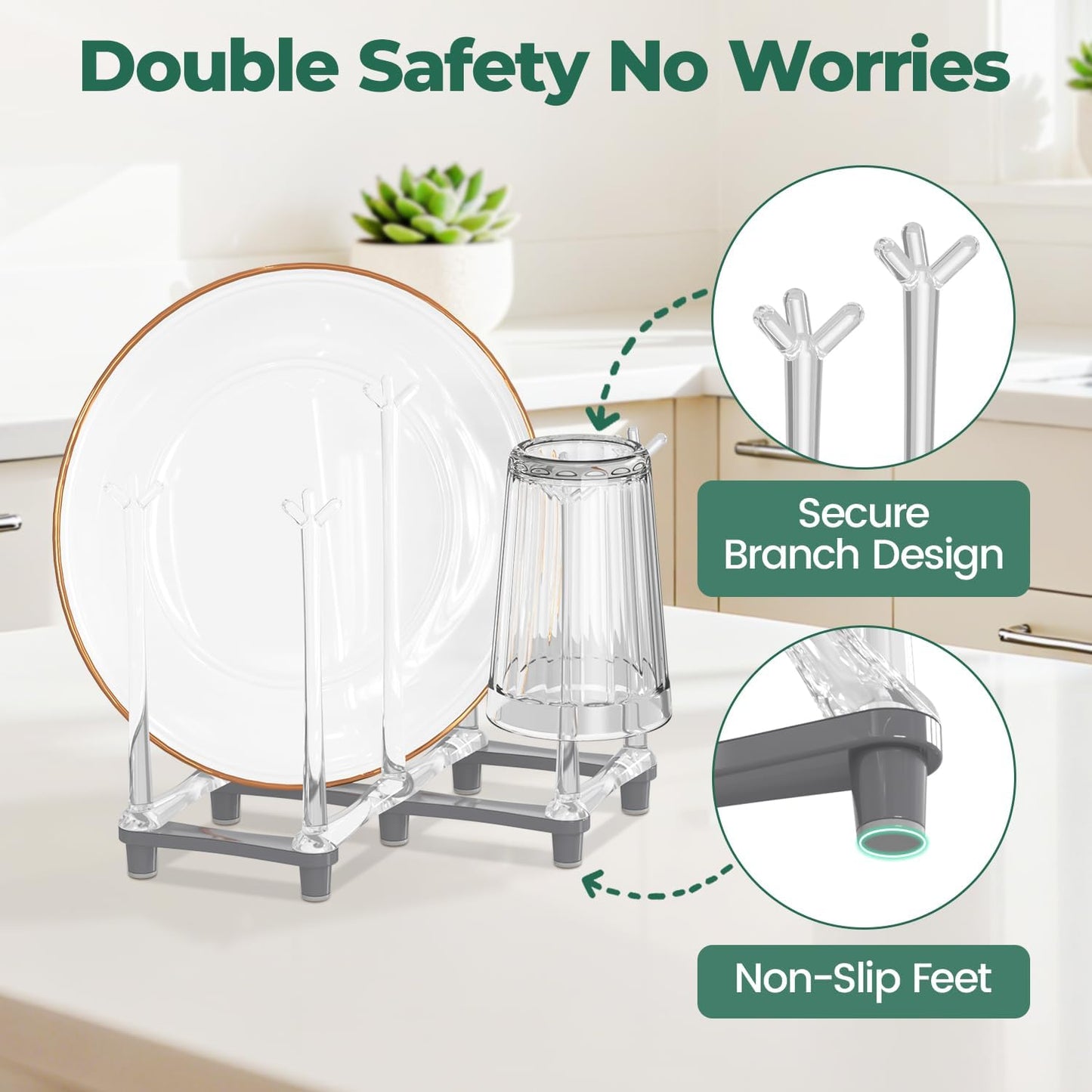 EsLuker.ly Baby Bottle Drying Rack Bamboo Vertical Dryer Holder, Space Saving for 12 Milk Glass Bottle Countertop, Wooden Drain Stand Shelf for New Parents