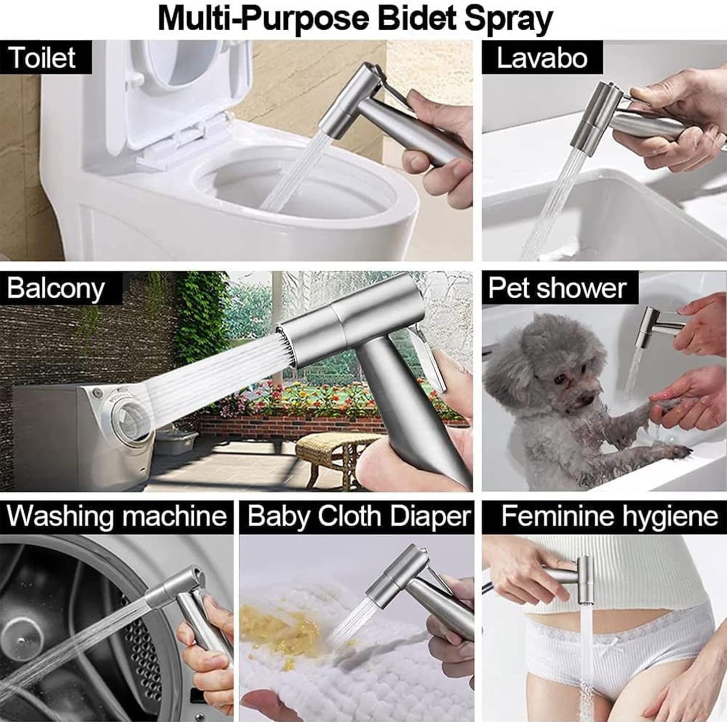 Handheld Bidet Sprayer for Toilet Handheld Sprayer Kit Toilet Sprayer Attachment for Toilet Handheld Bidet Cloth Diaper Sprayer Set Muslim Shower Toilet Sprayer
