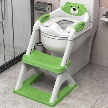 Potty Training Seat, SKYROKU Upgrade Toddler Toilet Seat for Kids Boys Girls, 2 in 1 Potty Training Toilet, Splash Guard Anti-Slip Pad Step Stool,New Sector-Shape Stabilized Base (8899+Grey)