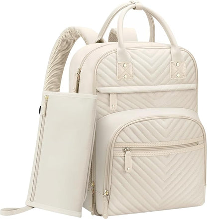 Tenot Diaper Bag Backpack for Women with Changing Pad, Baby Bag with Insulated Pockets Multifunctional Diaper Bags For Baby Girl Boy Waterproof Baby Bags For Boys Girls Maternity Bag Beige