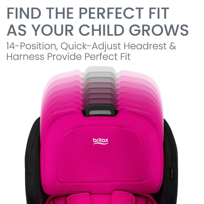 Britax Poplar Convertible Car Seat, 2-in-1 Car Seat with Slim 17-Inch Design, ClickTight Technology, Magenta Onyx