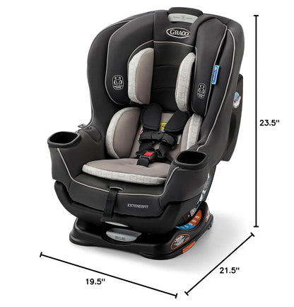 Graco Extend2Fit 3-in-1 Convertible Car Seat, 3 Modes – Rear Facing, Forward Facing Baby Car Seat and Highback Booster Seat, Adjustable Extension Panel for Extra Legroom, Ashten