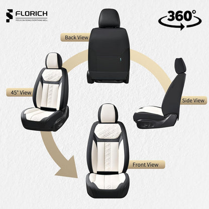 FLORICH Car Seat Covers Full Set, Automotive Seat Covers, Black Car Seat Cover, Waterproof Seat Protectors Universal fit for Car Truck Van SUV - Black