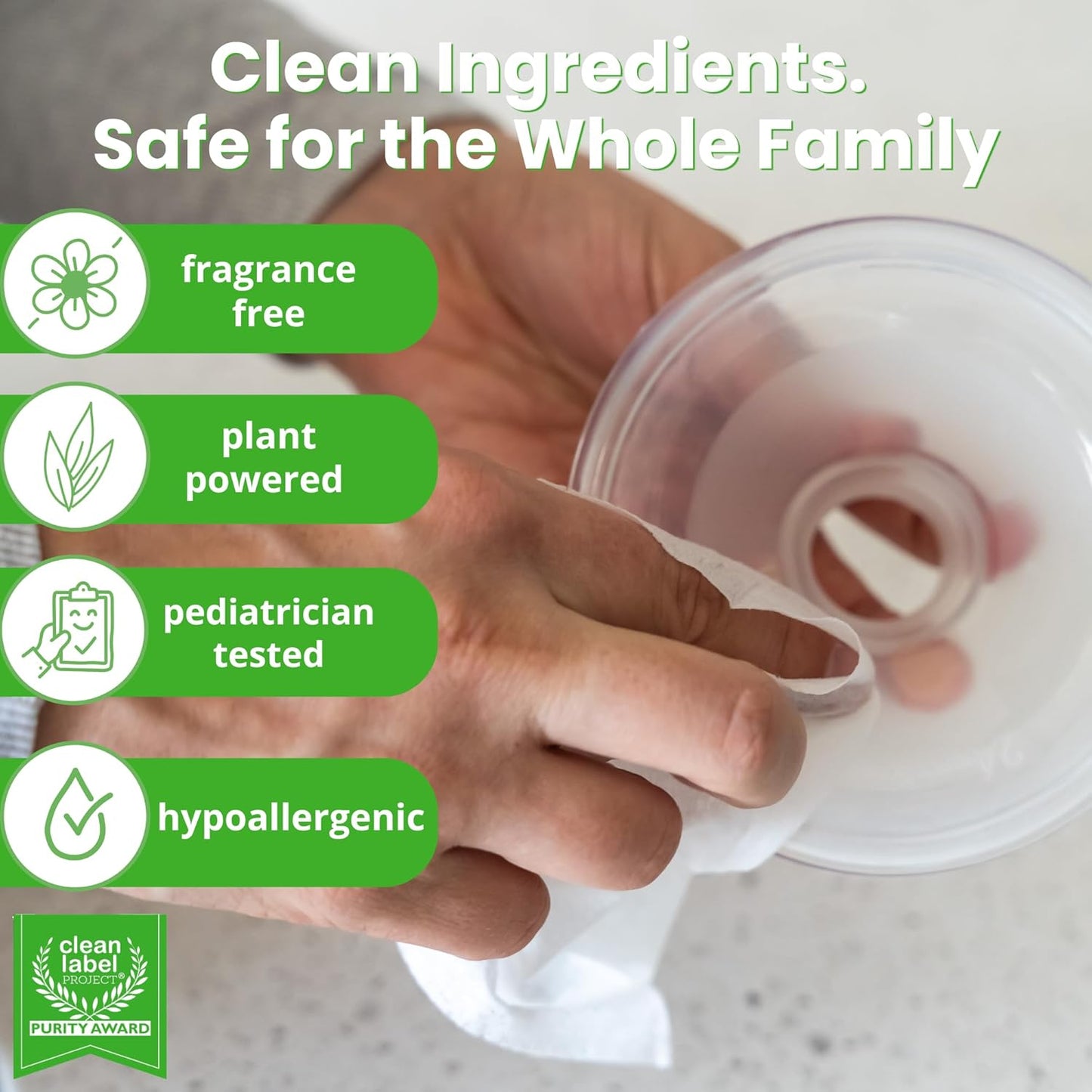 Dapple Breast Pump Cleaning Kit, 3 Baby Bottle Cleaning Brushes, Hypoallergenic & Powered by Plants, Removes Milk Residue, Leaves No Taste, 3oz Soap, 10ct Wipes 3 Cleaning Brushes