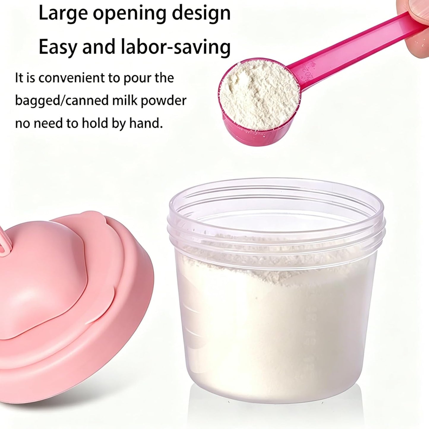 4 Layers Baby Milk Powder Formula Dispenser on The go, Baby Formula Containers for Travel, Formula Holder Mixer, Baby Feeding Snack Storage Container, Portable, Stackable, Non-Spill, BPA-Free