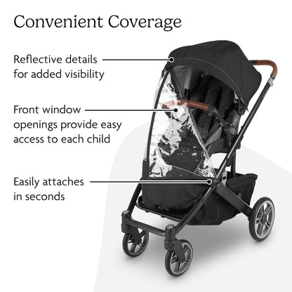 UPPAbaby Performance Rain Shield for Cruz V3 - Waterproof and Windproof Coverage - Ventilated Design - Quick Attachment - Easy Access to Child