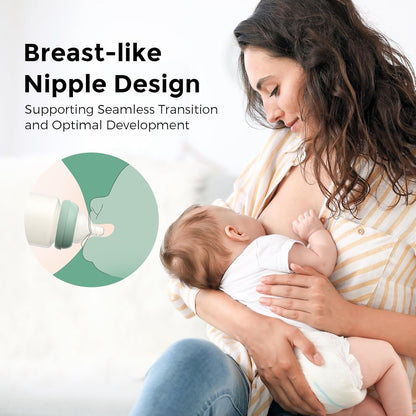 Momcozy Soft Baby Nipple Premium Natural Flow Silicone for Wide-Neck Bottles, BPA-Free, Perfectly Compatible with Momcozy Breast Milk Cooler, Small (Pack of 2)