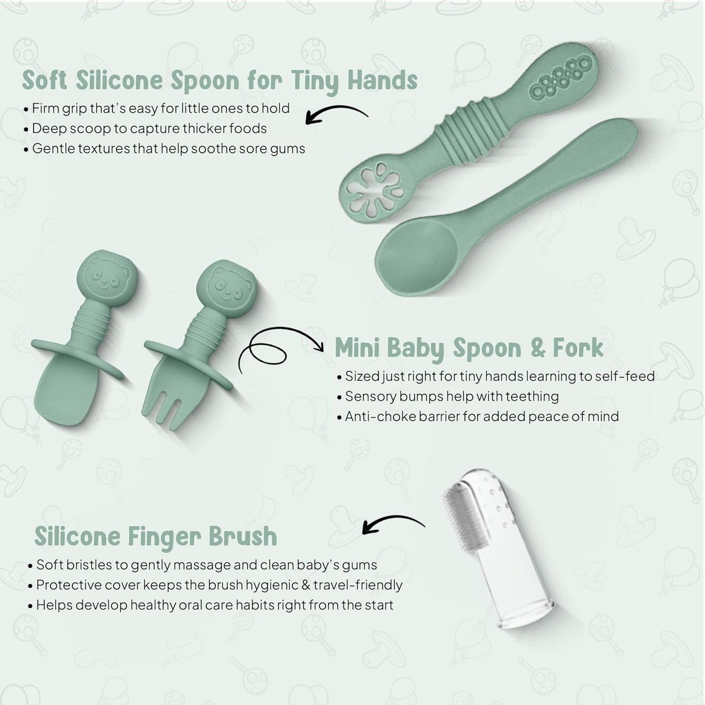 O'doe 17-Piece BPA-Free Silicone Baby Feeding Set | Thick & Soft Suction Plates, Baby Bowls, Wooden Fork & Spoon, and More | Make Mealtime Fun and Easy for Your Little One (Purple, V2)