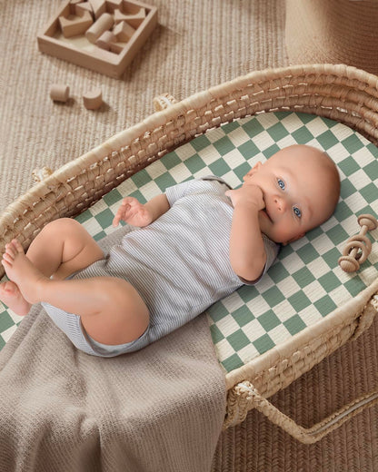 Blissful Diary Muslin Bassinet Sheets for Baby Girls Boys, Boho Soft Cotton Fitted for Oval Hourglass Rectangle Mattress, 2 Pack(Sunshine&Brown)