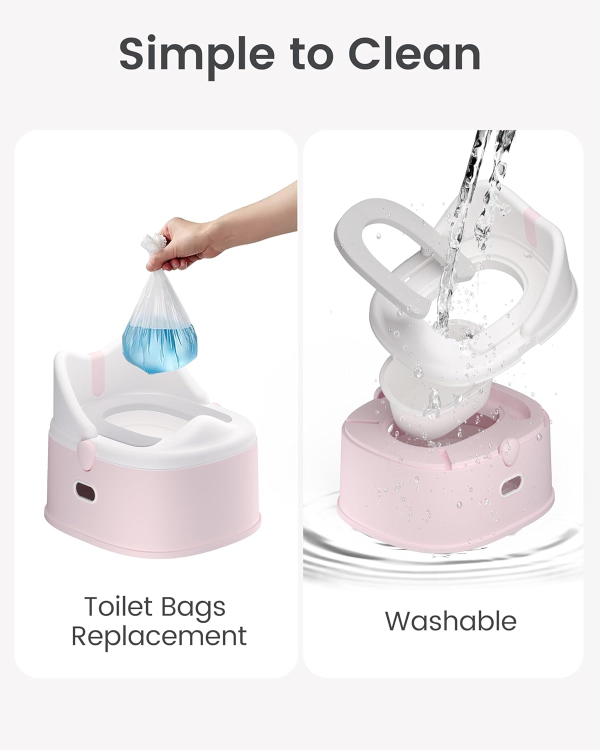 3-in-1 Toddler Potty Training Toilet for Boys and Girls with Soft Cushion Multi-use Baby Potty Chair for Toddlers 1-3 Training Potty Seat Toddler Toilet Baby Potty Training Seat with Step Stool