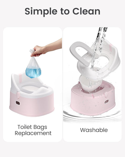 3-in-1 Toddler Potty Training Toilet for Boys and Girls with Soft Cushion Multi-use Baby Potty Chair for Toddlers 1-3 Training Potty Seat Toddler Toilet Baby Potty Training Seat with Step Stool