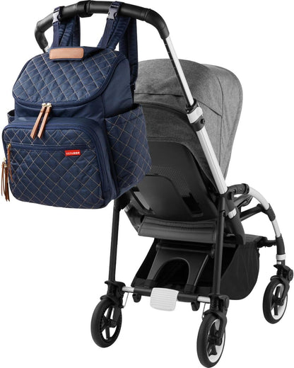 Skip Hop Diaper Bag Backpack: Forma, Multi-Function Baby Travel Bag with Changing Pad & Stroller Attachment, Jet Black