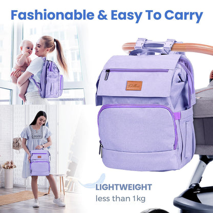 PILLANI Baby Diaper Bag Backpack - Large Waterproof Travel Diaper Bag for Boys & Girls, 16 Organizer Pockets with Changing Pad, Insulated Bottle Pockets & Stroller Straps, Baby Shower Gifts, Dinosaur