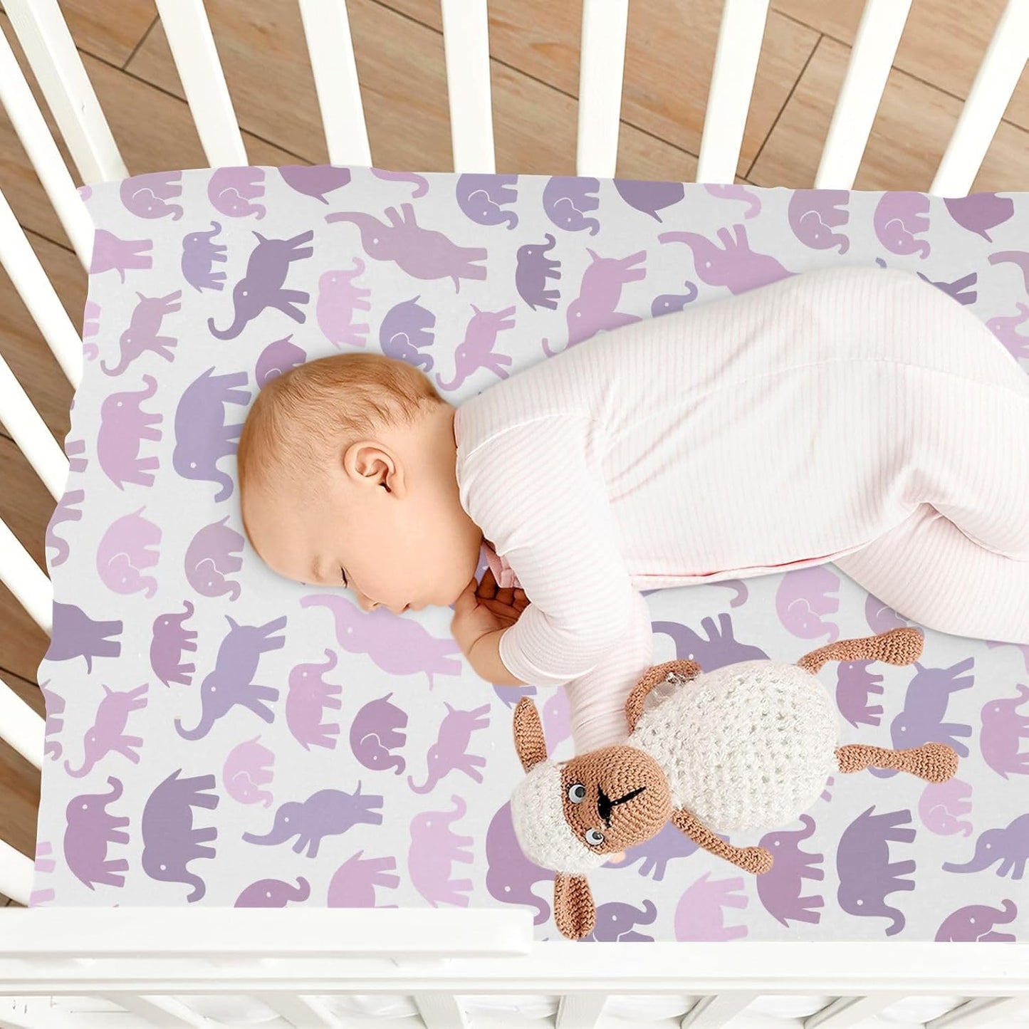 Fitted Crib Sheets Cactus and Floral Stretchy Portable Playard Sheets for Baby Toddler, Breathable Soft Mini Crib Mattress 52 x 28 in for Boys and Girls