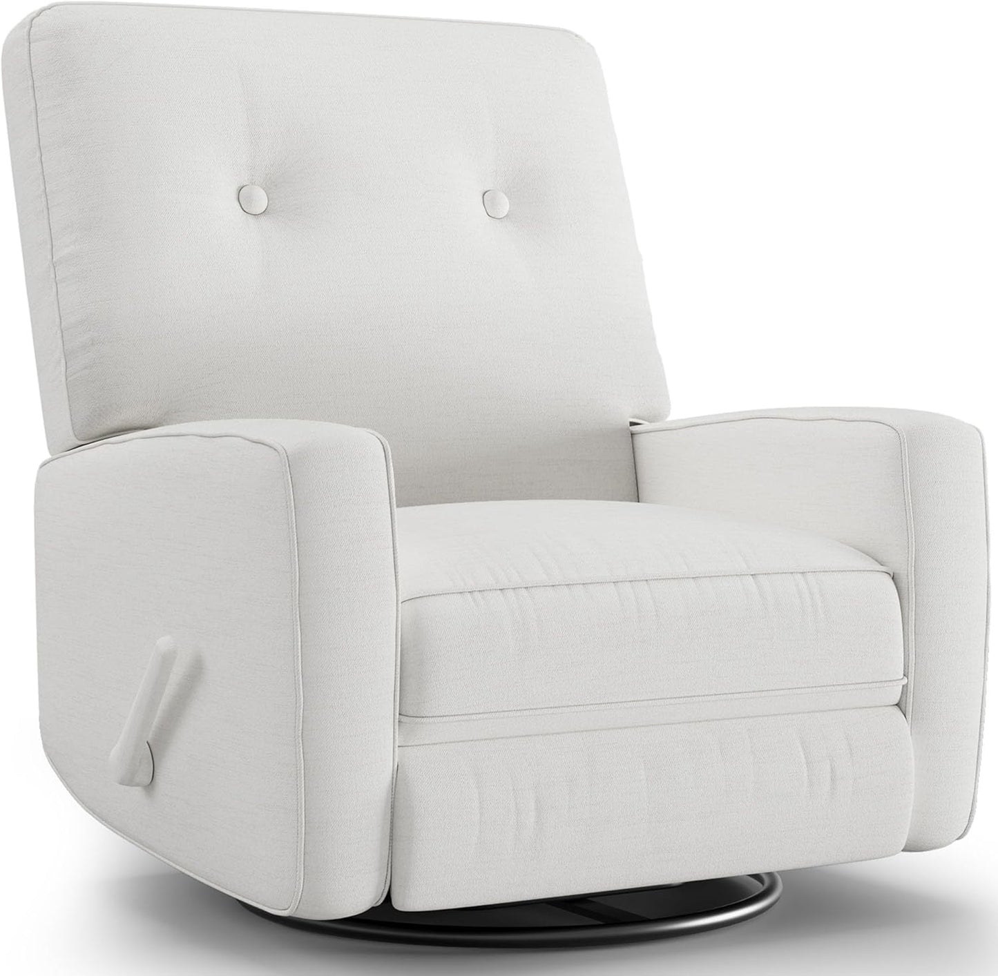 Garvee Nursery Recliner Chair, 360° Swivel Rocking Glider Chair for Adults with Adjustable Backrest & Footrest, Cozy Corduroy Upholstered Armchair for Living Rooms, Bedrooms, Apartments, Green