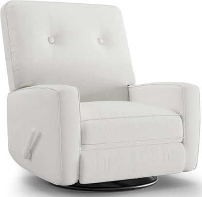 Garvee Nursery Recliner Chair, 360° Swivel Rocking Glider Chair for Adults with Adjustable Backrest & Footrest, Cozy Corduroy Upholstered Armchair for Living Rooms, Bedrooms, Apartments, Green