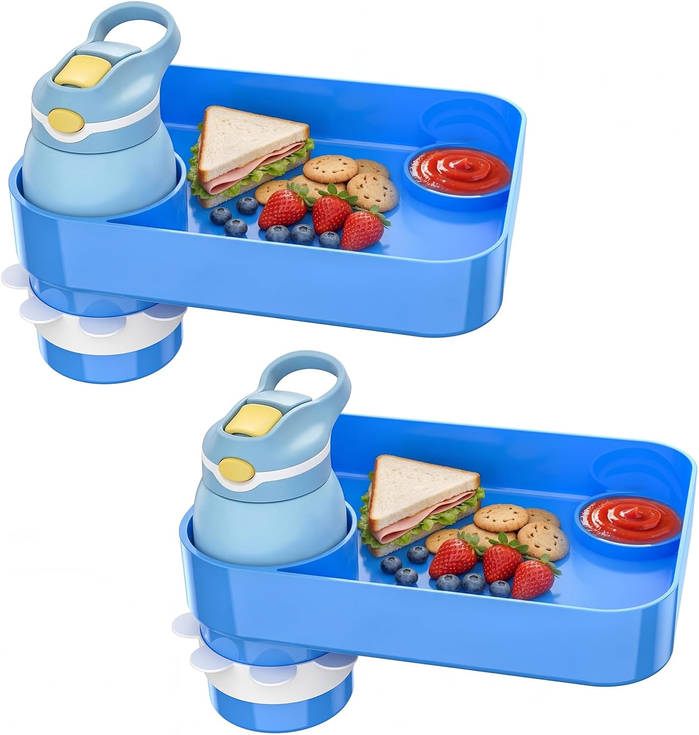 Kids Car Seat Tray, Travel Tray with Cup Holder for Toddler Baby, Kids Car Seat Food Snack Organizer for Road Trip, Stroller Snack Organizer Travel Must Haves Toddler Must Haves (Dark Gray, 1PCS)