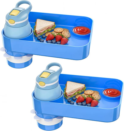 Kids Car Seat Tray, Travel Tray with Cup Holder for Toddler Baby, Kids Car Seat Food Snack Organizer for Road Trip, Stroller Snack Organizer Travel Must Haves Toddler Must Haves (Dark Gray, 1PCS)