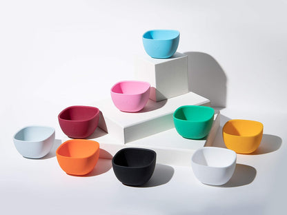 Avanchy Baby Bowls Silicone MINI Prep Bowl Set for Babies Kids Toddler for Feeding Food 4 oz, White