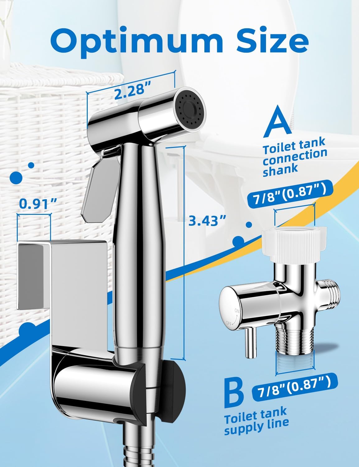 BRITULIF Handheld Bidet Sprayer for Toilet, Jet Sprayer for Toilet Muslim Shower, Adjustable Cloth Diaper Sprayer Bidets Attachment for Toilet, Toilet Bidet Sprayer with Bidet Hose for Feminine Wash