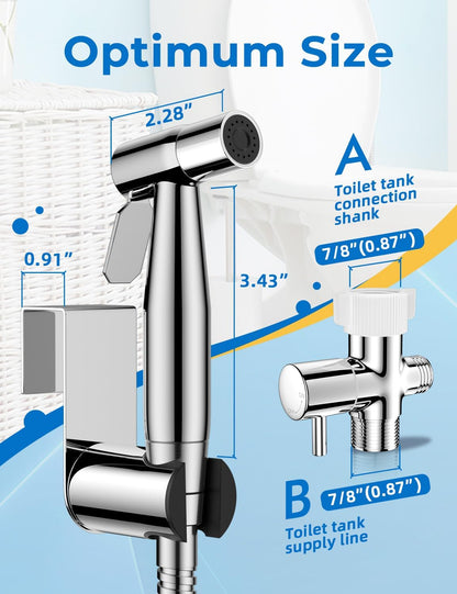BRITULIF Handheld Bidet Sprayer for Toilet, Jet Sprayer for Toilet Muslim Shower, Adjustable Cloth Diaper Sprayer Bidets Attachment for Toilet, Toilet Bidet Sprayer with Bidet Hose for Feminine Wash