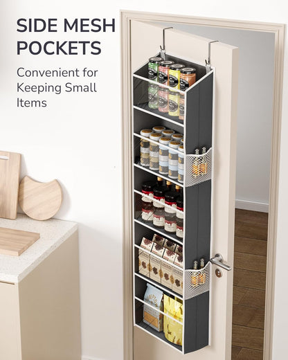 ULG Over The Door Organizer with 6 Large Pockets 12 Side Pockets, 50lbs Weight Capacity Door Hanging Organizer for Bedroom, Bathroom, Pantry, Nursery Storage, Beige