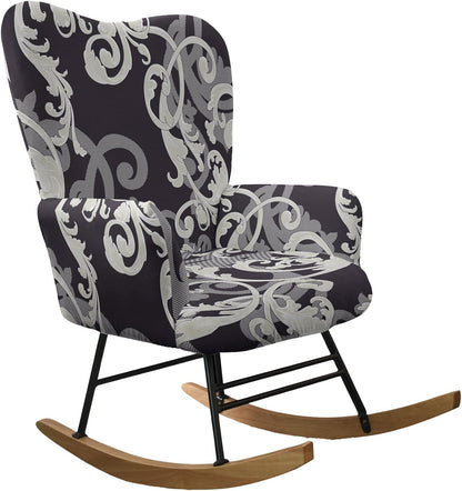 CRFATOP Jacquard 1 PC Nursery Rocking Chair Recliner Covers Upholstered Glider Rocker Banquet Armchair Slipcover Stretch Accent Chairs Furniture Protector for Living Room Bedroom Offices,Green